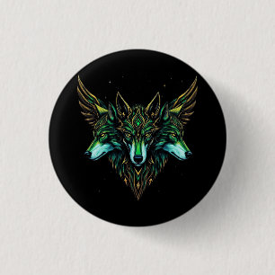 Astral Wolves 3 Cm Round Badge