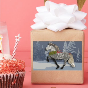 Astrid Icelandic Horse for the Holidays Rectangular Sticker