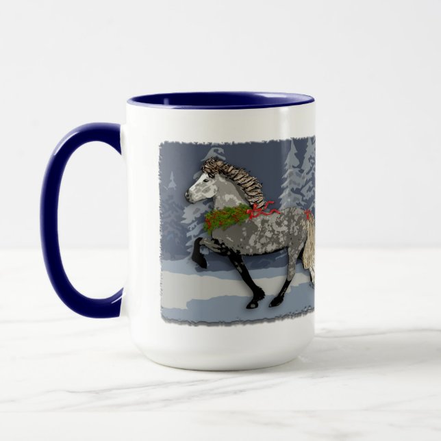 Astrid the Icelandic Horse for the Holidays Mug (Left)