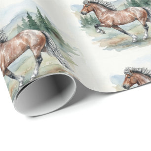 Astrid Tolting Icelandic Horse watercolor Wrapping Paper