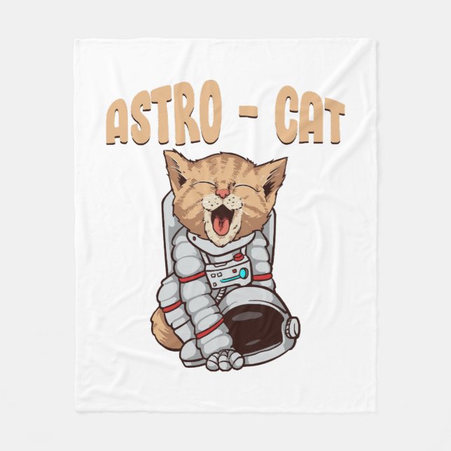 Astro Cat Fleece Blanket (Front)