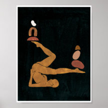 Astro Celestial Gold Yoga Goddess Balance Art