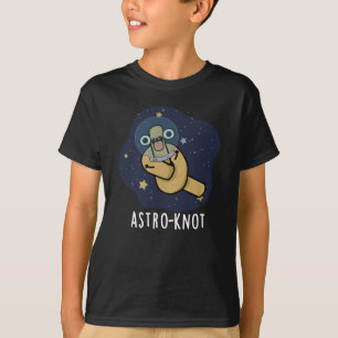 Astro-knot Funny Astronaut Pun Dark BG T-Shirt
