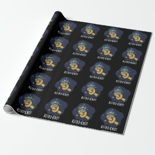Astro-knot Funny Astronaut Pun Dark BG Wrapping Paper