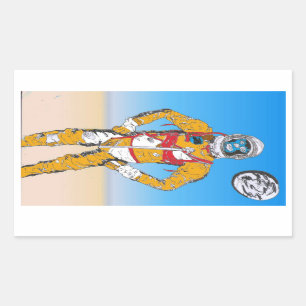 Astro Lucha Rectangular Sticker