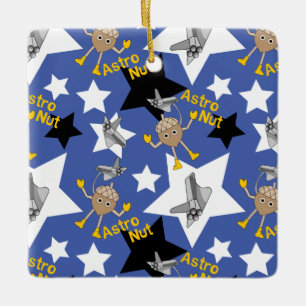 Astro Nut Stars Ceramic Ornament