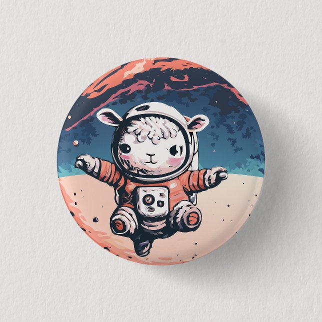 Astro Sheep 3 Cm Round Badge (Front)