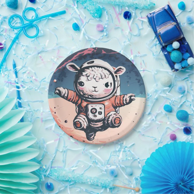 Astro Sheep Paper Plate (Party)