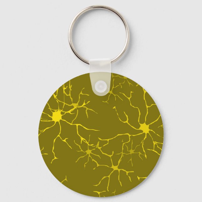 Astrocytes Pattern Glial Brain Cells Key Ring (Front)