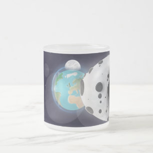 Astroid about to impact on Planet Earth Frosted Glass Coffee Mug