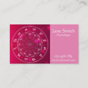 Astrologer Astrology business services pink Business Card