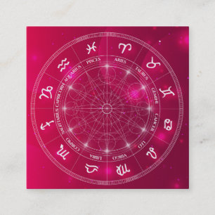 Astrologer Astrology business services pink Square Business Card