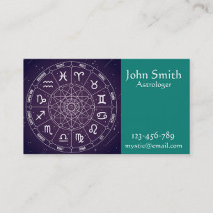 Astrologer Astrology business services purple Business Card