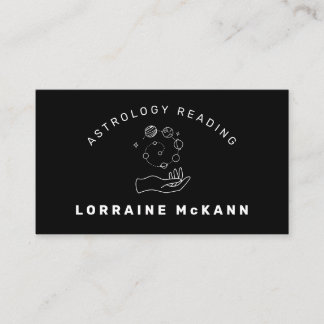 ASTROLOGER Astrology Reading Minimalist Black Business Card