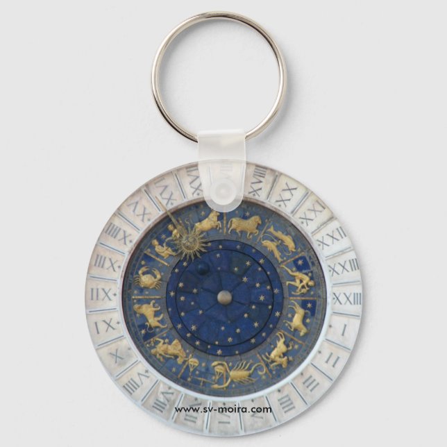 Astrological Clock,  Piazza San Marco, Venice Key Ring (Front)