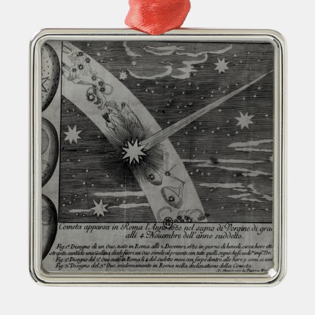 Astrological diagram of the comet metal tree decoration (Front)