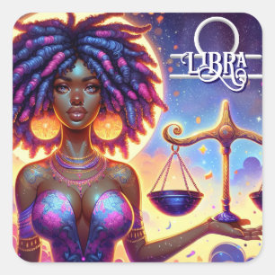 Astrological Horoscope Sign Libra Zodiac   Square Sticker