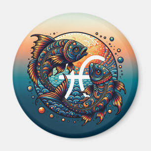 Astrological Horoscope Sign Pisces Zodiac   Magnet