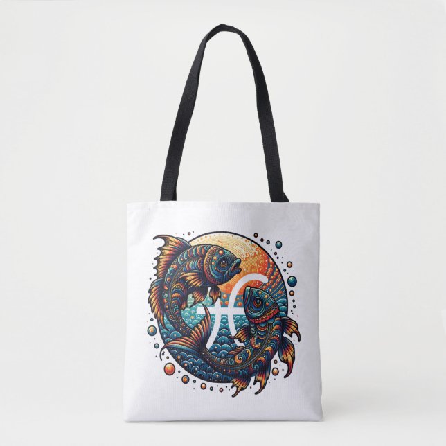 Astrological Horoscope Sign Pisces Zodiac   Tote Bag (Front)