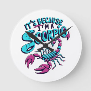 Astrological Scorpio Vibes Vintage Zodiac Sign Round Clock