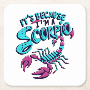 Astrological Scorpio Vibes Vintage Zodiac Sign Square Paper Coaster