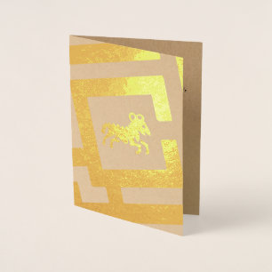 Astrological Sign Aries Foil Decor Custom Text Foil Card
