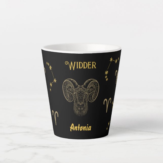 Astrological sign Aries Latte Mug (Front)