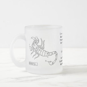 astrological-signs-2, Determined and forcefulEm... Frosted Glass Coffee Mug