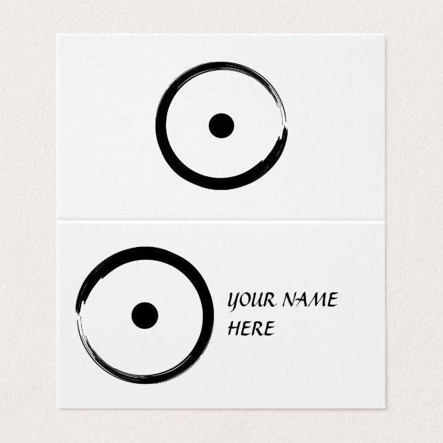 Astrological Sun Sign - Buddhism Zen Circle 1 Business Card (Outside Unfolded)