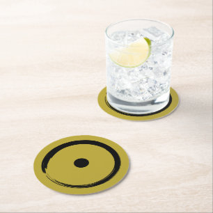 Astrological Sun Sign - Buddhism Zen Circle 1 Round Paper Coaster