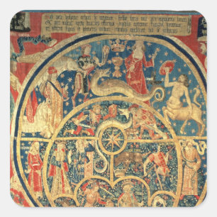 Astrological tapestry square sticker