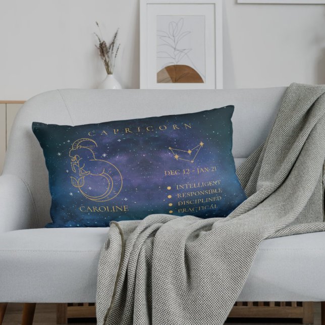 Astrological  Zodiac Sign Capricorn Name Gift Decorative Cushion (Astrological Zodiac Sign Capricorn Name Gift Accent Pillow)
