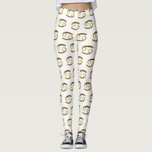 Astrological Zodiac Signs Sun Sign Cancer Gold Leggings