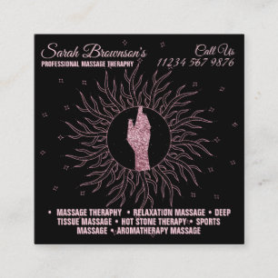 Astrologist Massage Therapy Healing Hand Star Square Business Card