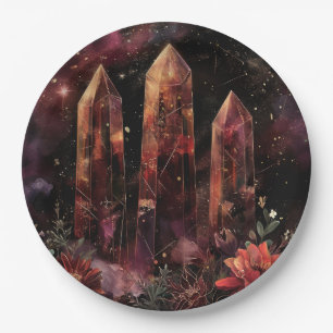 Astrology Amethyst Constellation Cosmic Paper Plate