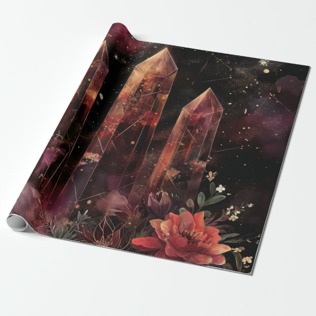 Astrology Amethyst Constellation Cosmic Wrapping Paper (Unrolled)