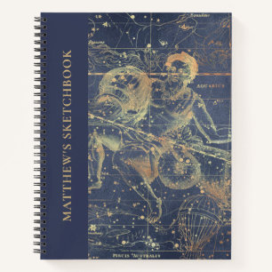 Astrology Aquarius Horoscope Sketchbook With Name Notebook