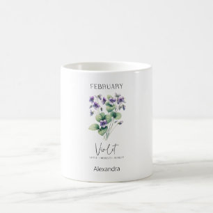 Astrology Birth Month February Flower Violet Coffee Mug