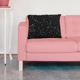 Astrology Black White Stars Night Constellation Pillowcase