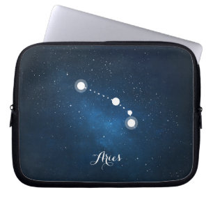 Astrology Blue Nebula Aries Zodiac Sign Laptop Sleeve