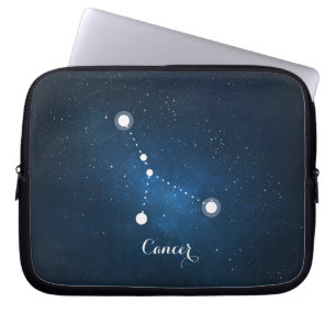 Astrology Blue Nebula Cancer Zodiac Sign Laptop Sleeve