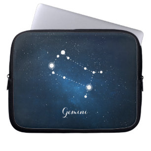 Astrology Blue Nebula Gemini Zodiac Sign Laptop Sleeve