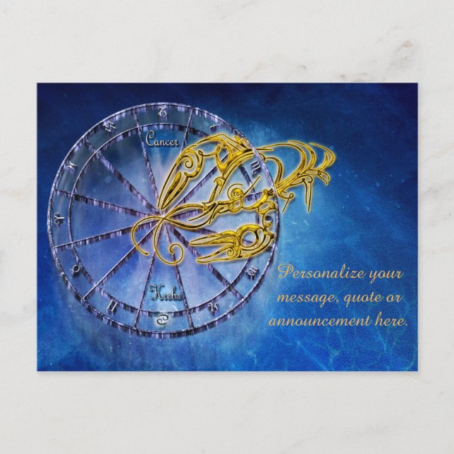 Astrology Cancer Horoscope Personalise Message Announcement Postcard (Front)