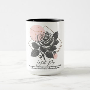Astrology/Cancer Zodiac Sign Flower White Rose Mug