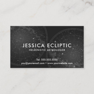Astrology Constellations Chart (B&W) Astrologer Business Card