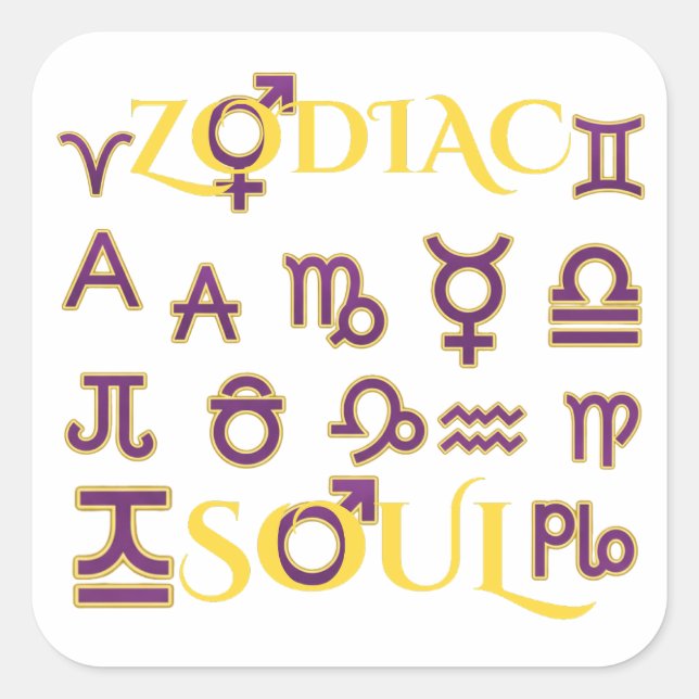 Astrology Design "Zodiac Soul" Horoscope Sign Gift Square Sticker (Front)