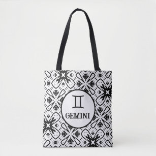 Astrology Gemini Star Sign Geometric Pattern Tote Bag