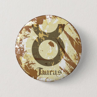 Astrology Grunge Taurus 6 Cm Round Badge