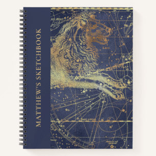 Astrology Leo Horoscope Sketchbook with Name Notebook