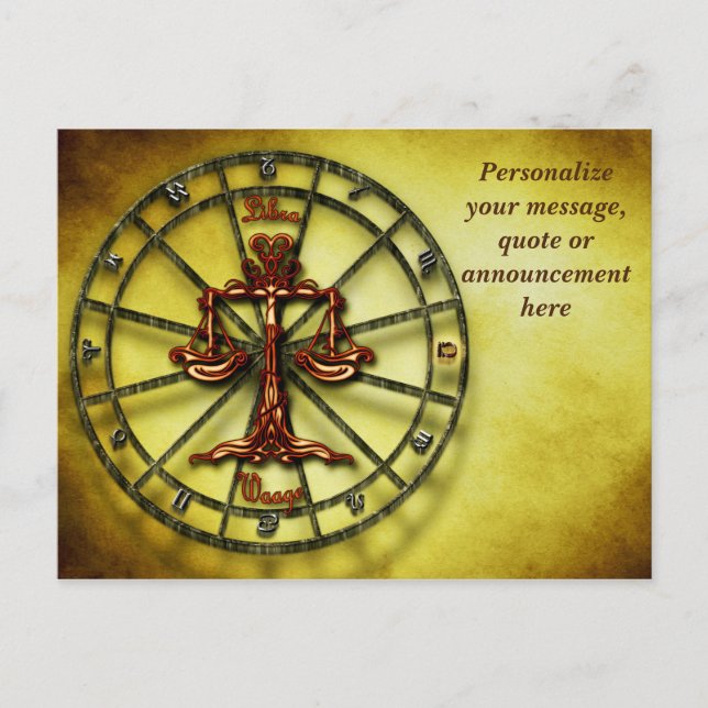 Astrology Libra Horoscope Personalised Message Announcement Postcard (Front)